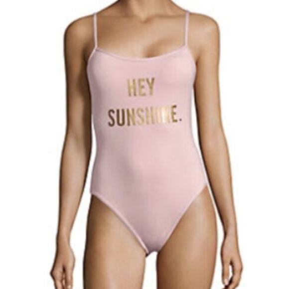 Kate Spade Hey Sunshine Light Pink One Piece Swimsuit Size Large - Picture 1 of 5